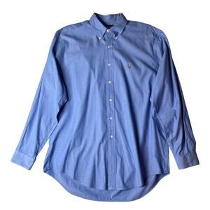 Ralph Lauren Yarmouth Blue Oxford Button Down 16 32/33 Classic Fit